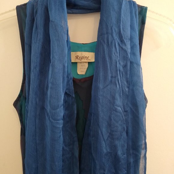 Sleeveless Maxi Dress, Blue Ombre, Vintage (late 90s) Regine Los Angeles - S - Picture 13 of 16